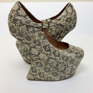 Jeffrey Campbell Snake Skin Night Walk Platform